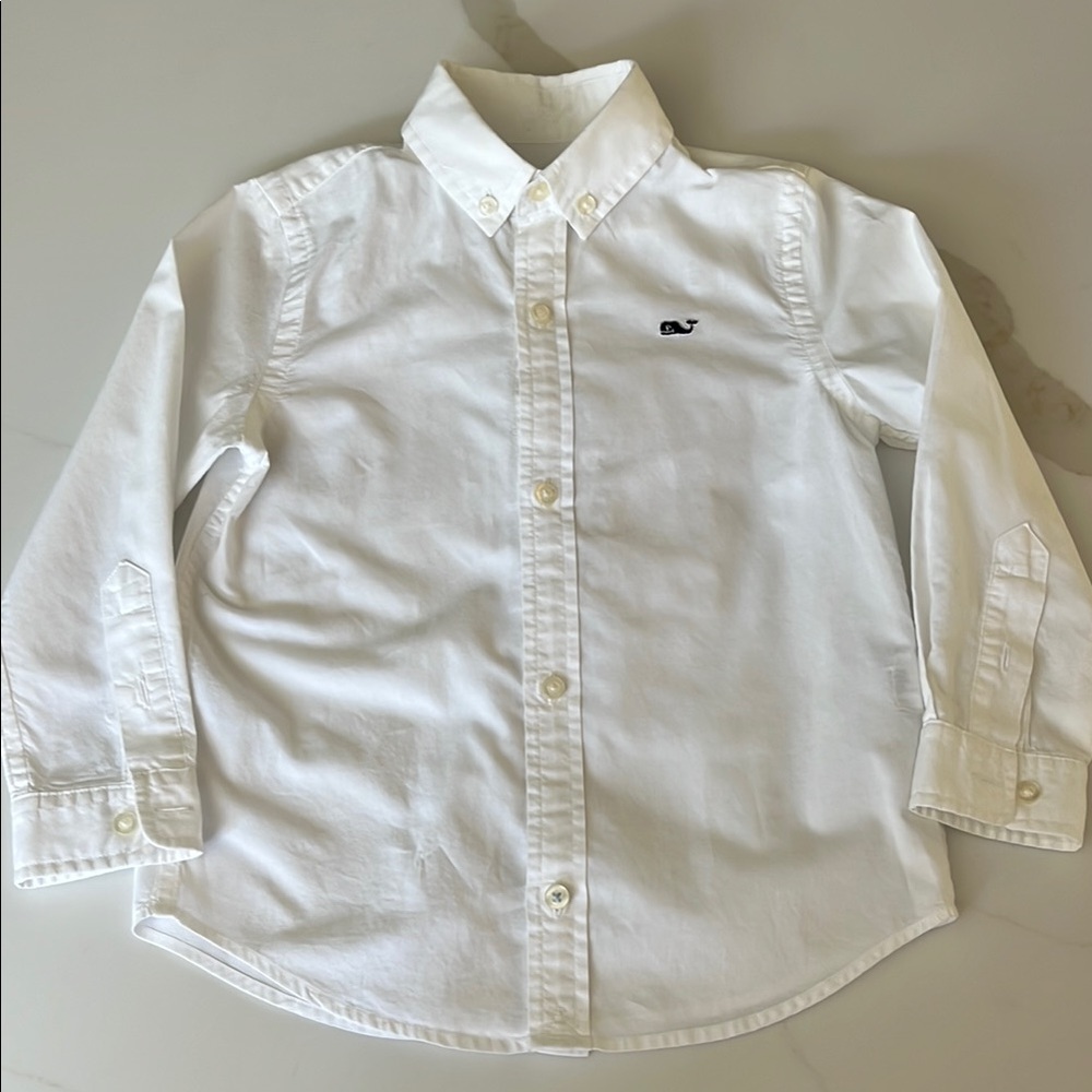 Vineyard Vines White Button Down Shirt Crisp Cotton Classic
